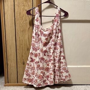 Japna Floral Mini Dress - Cream and Pink